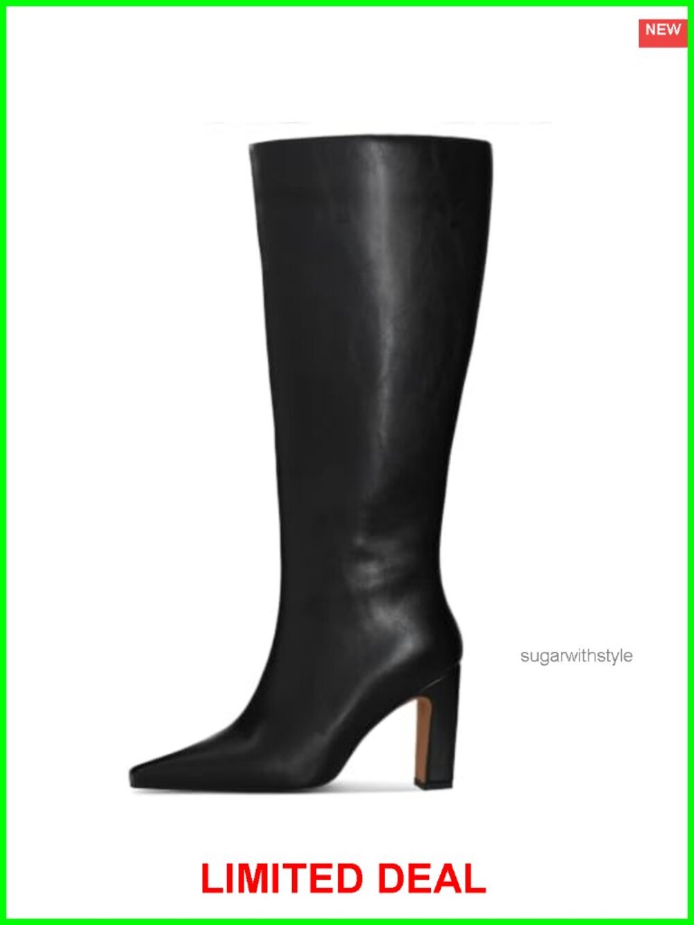 Wide Calf Knee High Boots Square Toe Chunky Heel Fall Fashion Boots